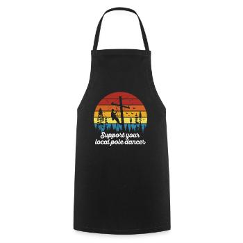 American Lineman Powerline Worker Design - Cooking Apron - black - Front - AI Model Male 185 dark (185cm)
