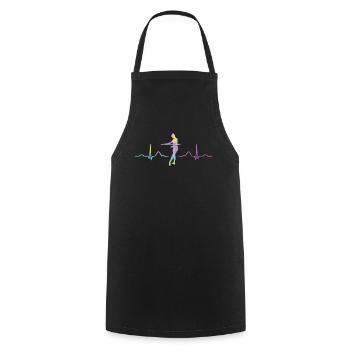 Ballett Tänzer Herzschlag Ekg Ballerina - Kochschürze - Schwarz - Vorne - AI Model Male 185 dark (185cm)