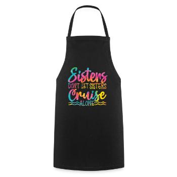 Sisters Don't Let Sisters Ride Alone - Cooking Apron - black - Front - AI Model Male 185 dark (185cm)