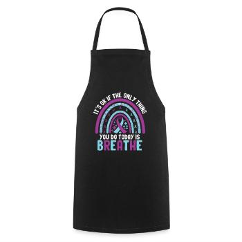 Sensibilisation à la prévention du suicide - Tablier de cuisine - noir - Devant - AI Model Male 185 dark (185cm)