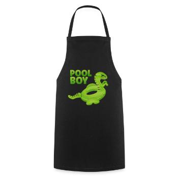 Pool Boy Dinosaurier Floatie Schwimmbad - Kochschürze - Schwarz - Vorne - AI Model Male 185 dark (185cm)