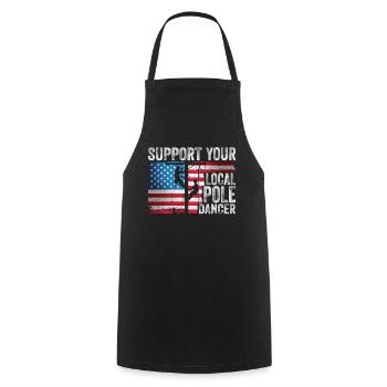 American Lineman Powerline Worker Design - Cooking Apron - black - Front - AI Model Male 185 dark (185cm)