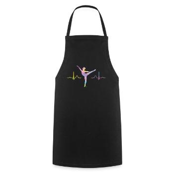 Ballett Tänzer Herzschlag Ekg Ballerina - Kochschürze - Schwarz - Vorne - AI Model Male 185 dark (185cm)