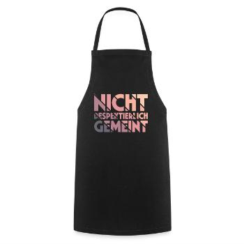 Nicht Despektierlich Gemeint - Kochschürze - Schwarz - Vorne - AI Model Male 185 dark (185cm)