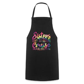 Sisters Don't Let Sisters Ride Alone - Cooking Apron - black - Front - AI Model Male 185 dark (185cm)