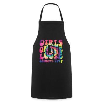 Sisters On The Loose Girls Reunion Trip - Cooking Apron - black - Front - AI Model Male 185 dark (185cm)