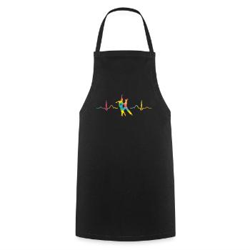Couple de danse latine Danseur de battement de cœur - Tablier de cuisine - noir - Devant - AI Model Male 185 dark (185cm)