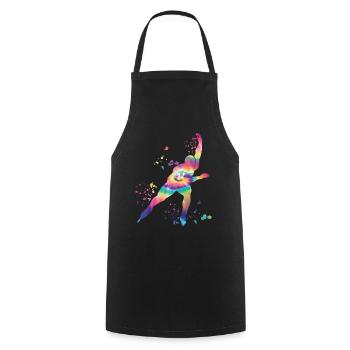 Speed skater Sportswoman Speed Skating - Cooking Apron - black - Front - AI Model Male 185 dark (185cm)