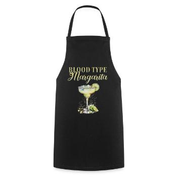 Groupe sanguin Margarita Tequila Enterrement de vie de garçon - Tablier de cuisine - noir - Devant - AI Model Male 185 dark (185cm)
