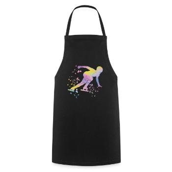 Speed skater Sportswoman Speed Skating - Cooking Apron - black - Front - AI Model Male 185 dark (185cm)