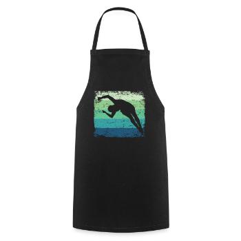 Synchronized Water Diver High Diver - Cooking Apron - black - Front - AI Model Male 185 dark (185cm)