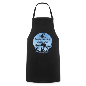 Krebshexe Hellblau Prostatakrebs - Kochschürze - Schwarz - Vorne - AI Model Male 185 dark (185cm)