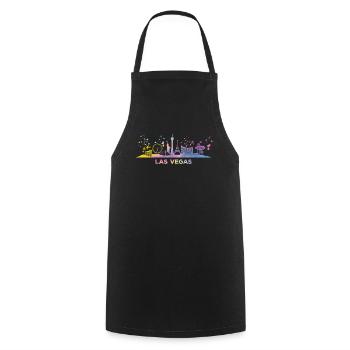 Las Vegans Skyline Cityscape Las Vegas - Cooking Apron - black - Front - AI Model Male 185 dark (185cm)