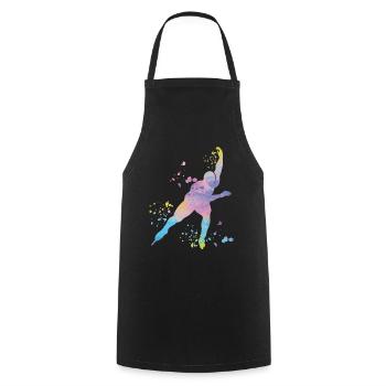 Speed skater Sportswoman Speed Skating - Cooking Apron - black - Front - AI Model Male 185 dark (185cm)