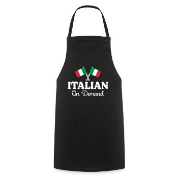 Traducteur Italien Interprète Italien - Tablier de cuisine - noir - Devant - AI Model Male 185 dark (185cm)