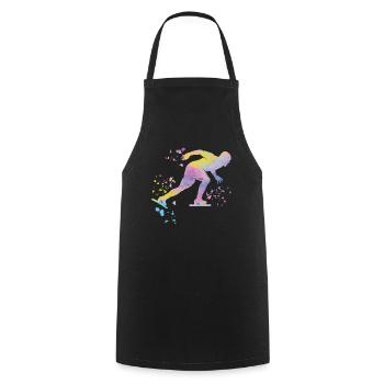 Speed skater Sportswoman Speed Skating - Cooking Apron - black - Front - AI Model Male 185 dark (185cm)