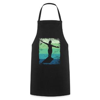 Synchronized Water Diver High Diver - Cooking Apron - black - Front - AI Model Male 185 dark (185cm)