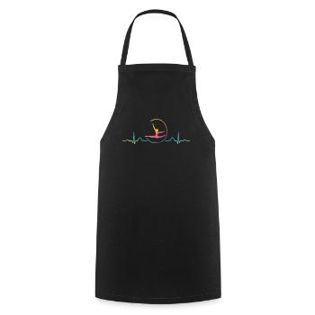 Gymnaste avec bande de gymnastique rythmique - Tablier de cuisine - noir - Devant - AI Model Male 185 dark (185cm)