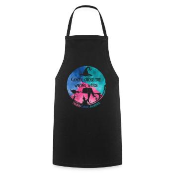 Cancer Chose The Wrong Witch Thyroid Cancer - Cooking Apron - black - Front - AI Model Male 185 dark (185cm)