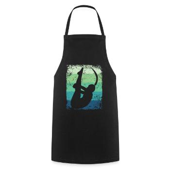 Synchronized Water Diver High Diver - Cooking Apron - black - Front - AI Model Male 185 dark (185cm)