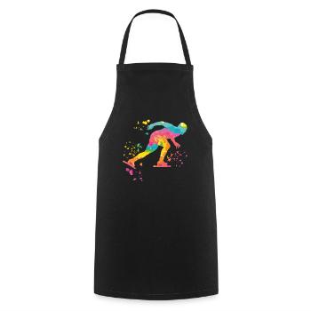 Speed skater Sportswoman Speed Skating - Cooking Apron - black - Front - AI Model Male 185 dark (185cm)