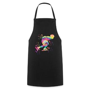 Speed skater Sportswoman Speed Skating - Cooking Apron - black - Front - AI Model Male 185 dark (185cm)