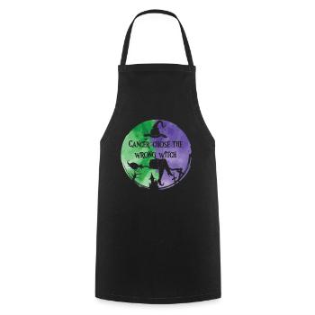 Cancer Sorcière Vert Violet Anal Cancer - Tablier de cuisine - noir - Devant - AI Model Male 185 dark (185cm)