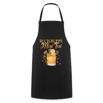 Groupe sanguin Mai Tai Enterrement de vie de jeune fille Barman - Tablier de cuisine - noir - Devant - AI Model Male 185 dark (185cm)