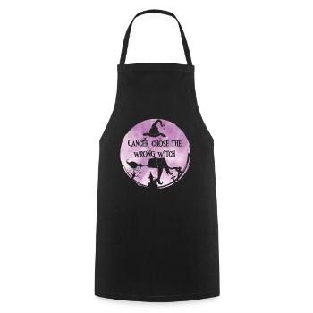 Cancer Sorcière Orchidée Cancer testiculaire - Tablier de cuisine - noir - Devant - AI Model Male 185 dark (185cm)