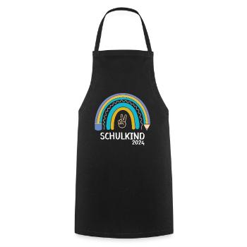 Start of school enrollment school child 2024 - Cooking Apron - black - Front - AI Model Male 185 dark (185cm)