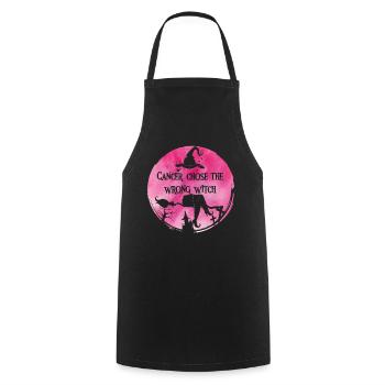 Cancer Sorcière Rose Cancer du sein - Tablier de cuisine - noir - Devant - AI Model Male 185 dark (185cm)