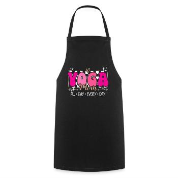 Mom Yoga Fan Mom Loves Yoga - Cooking Apron - black - Front - AI Model Male 185 dark (185cm)