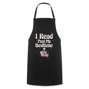 I read skeleton after bedtime - Cooking Apron - black - Front - AI Model Male 185 dark (185cm)