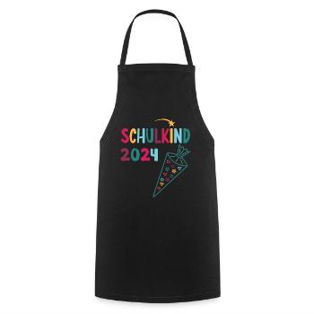 Start of school enrollment school child 2024 - Cooking Apron - black - Front - AI Model Male 185 dark (185cm)