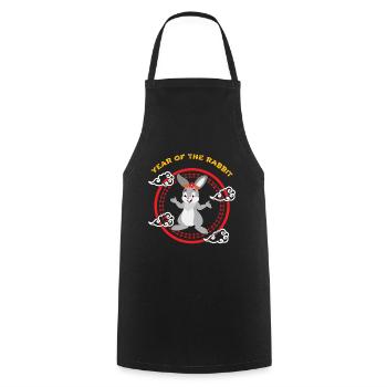 Year Of Rabbit Cute Kawaii Chinese New Year - Cooking Apron - black - Front - AI Model Male 185 dark (185cm)