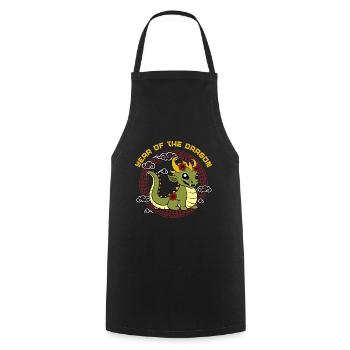 Year Of The Dragon Cute Kawaii Chinese New Year - Cooking Apron - black - Front - AI Model Male 185 dark (185cm)