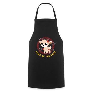 Year Of Goat Cute Zodiac Kawaii New Year - Cooking Apron - black - Front - AI Model Male 185 dark (185cm)