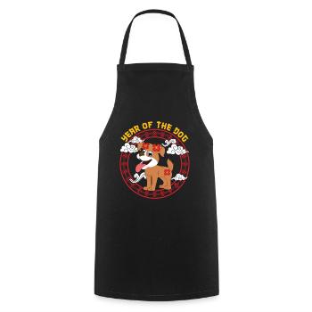 Year Of Dog Cute Zodiac Kawaii New Year - Cooking Apron - black - Front - AI Model Male 185 dark (185cm)