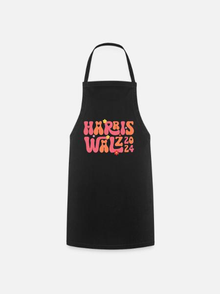 Kamala Harris Walz Waltz 2024 Rétro - Tablier de cuisine - noir