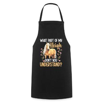 Horse Owner What Part of Neigh Equestrian Horses - Cooking Apron - black - Front - AI Model Male 185 dark (185cm)