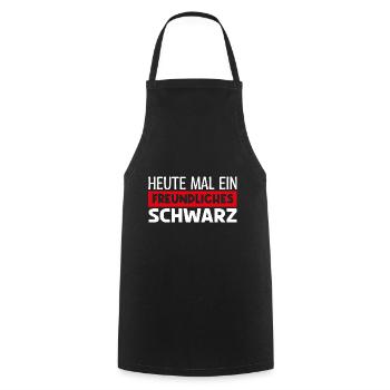 Heute mal fröhliches schwarz. HEUTE MAL FRÖHLICHES - Kochschürze - Schwarz - Vorne - AI Model Male 185 dark (185cm)