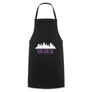Toulouse France Ville Vacances Cadeau Rengaine - Tablier de cuisine - noir - Devant - AI Model Male 185 dark (185cm)