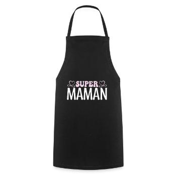 Super maman. Cadeau maman, fêtes des mères. maman. - Tablier de cuisine - noir - Devant - AI Model Male 185 dark (185cm)