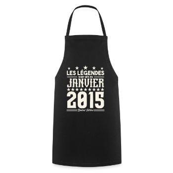 cadeau d'anniversaire janvier 2015. Janvier 2015. - Tablier de cuisine - noir - Devant - AI Model Male 185 dark (185cm)