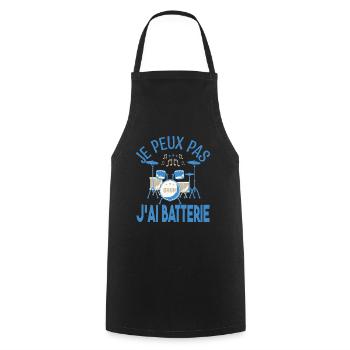 Je peux pas j'ai batterie. Cadeau batteur Musicien - Tablier de cuisine - noir - Devant - AI Model Male 185 dark (185cm)