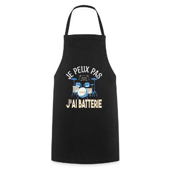 Je peux pas j'ai batterie. Cadeau batteur Musicien - Tablier de cuisine - noir - Devant - AI Model Male 185 dark (185cm)