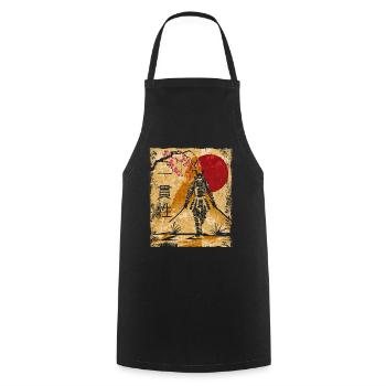 Samouraï Art Japonais Vintage Fighter Rétro - Tablier de cuisine - noir - Devant - AI Model Male 185 dark (185cm)