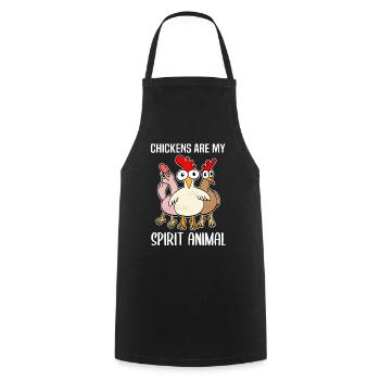 Drôles de poulets Amateurs de poulet disant cadeau - Tablier de cuisine - noir - Devant - AI Model Male 185 dark (185cm)
