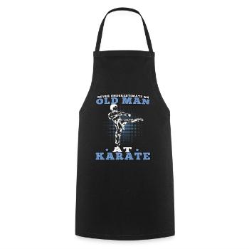 Vieil homme au karatéka karatéka arts martiaux asiatiques - Tablier de cuisine - noir - Devant - AI Model Male 185 dark (185cm)