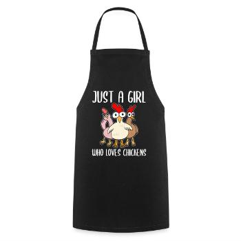 Drôles de poulets Amateurs de poulet disant cadeau - Tablier de cuisine - noir - Devant - AI Model Male 185 dark (185cm)